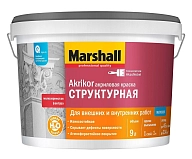 Краска акриловая Marshall Akrikor Структурна белая 9 л.