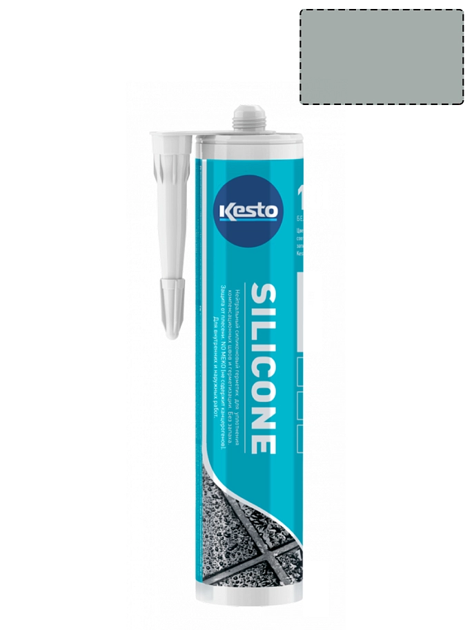 Герметик силиконовый санитарный нейтральный Kesto Silicone 41 средне-серый 310 мл