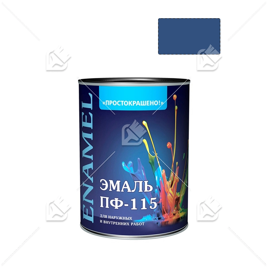 Простокрашено Эмаль ПФ-115 (синяя 0,9 кг)