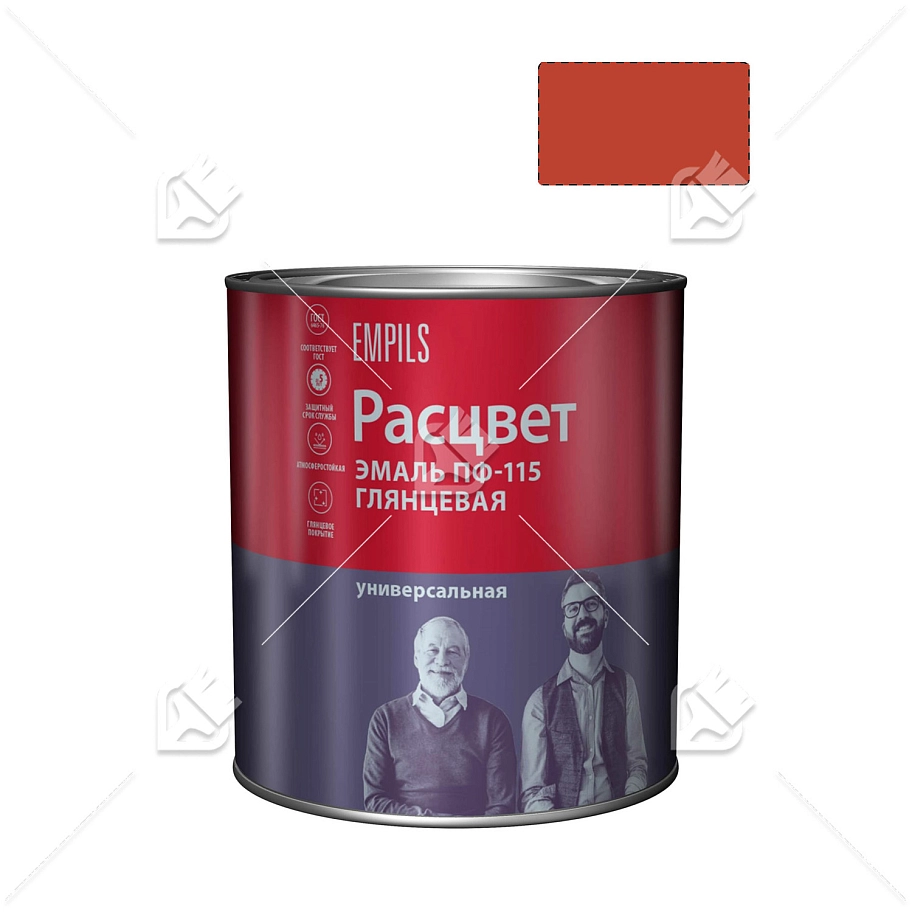 Эмаль ПФ-115 универсальная алкидная Расцвет глянцевая красная 2,7 кг.