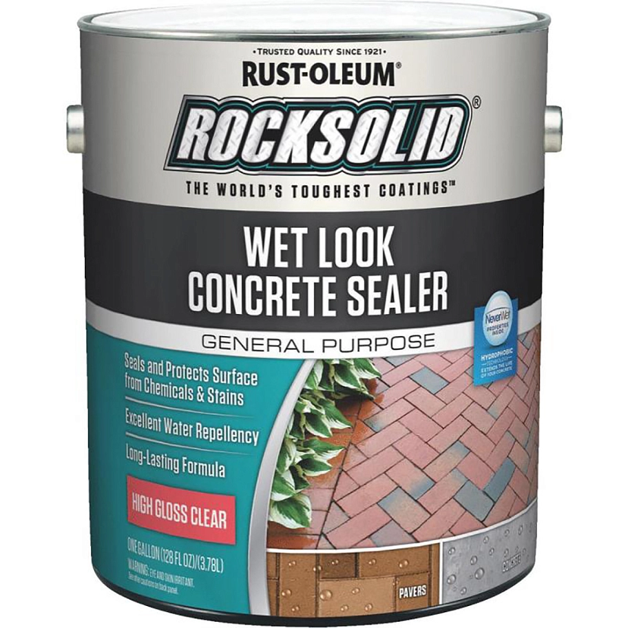 Rocksolid Wet Look Concrete Sealer / Роксолид Вет Лук Концентрат Силер Пропитка для защиты от влаги для камня с эффектом мокрого камня глянцевая