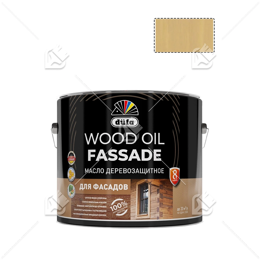 Масло деревозащитное для фасадов Dufa Wood Oil Fassade ясень 9 л.