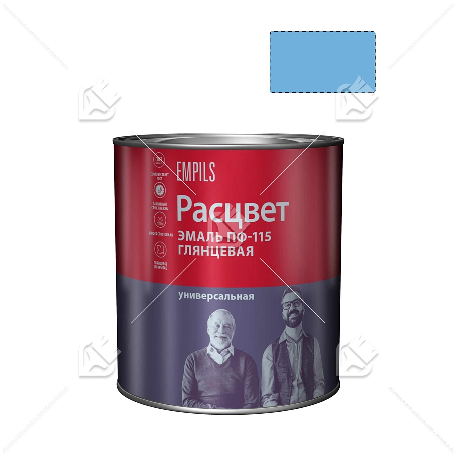 Эмаль ПФ-115 универсальная алкидная Расцвет глянцевая голубая 2,7 кг.
