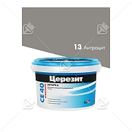 Затирка для швов до 10 мм водоотталкивающая Церезит СЕ 40 Аквасатик 13 антрацит 2 кг