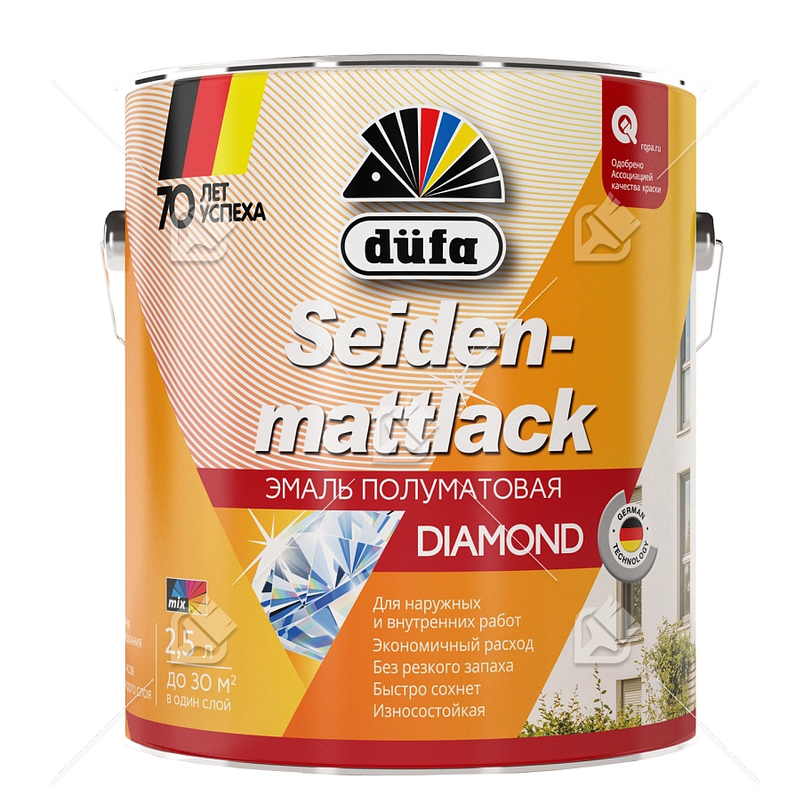 Эмаль универсальная Dufa Seidenmattlack полуматовая база 3 2 л.