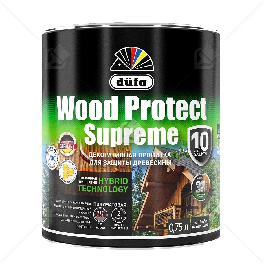 Пропитка декоративная для защиты древесины Dufa Wood Protect Supreme палисандр 0,75 л