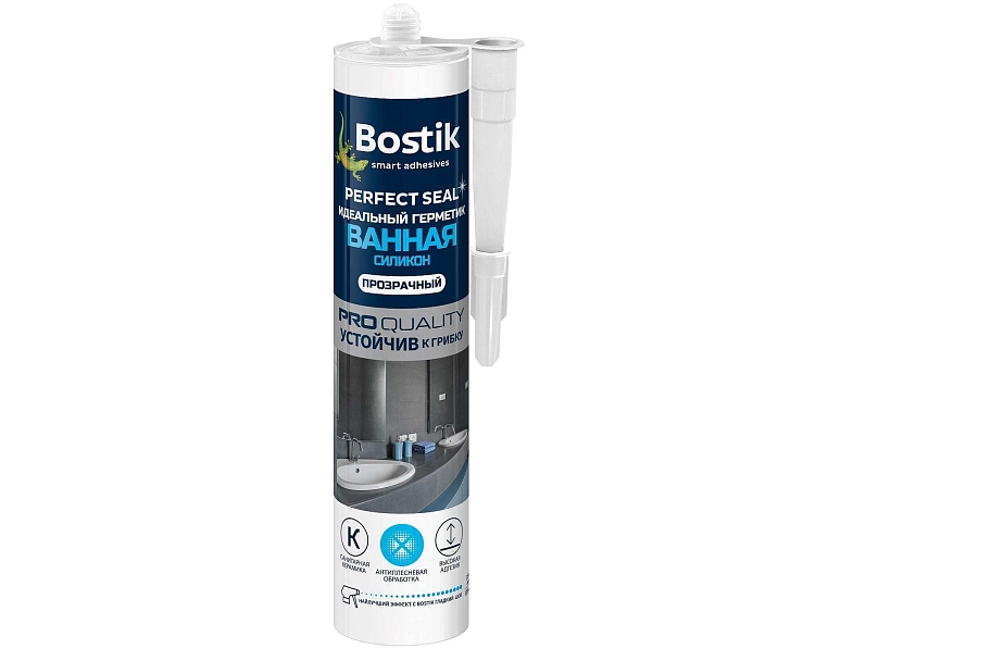 Герметик силиконовый для ванной Bostik Perfect Seal прозрачный 280 мл.