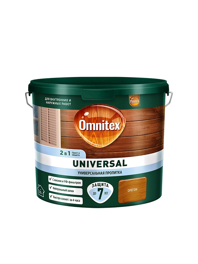 Пропитка защитная для дерева Omnitex Universal 2 в 1 орегон 2,5 л