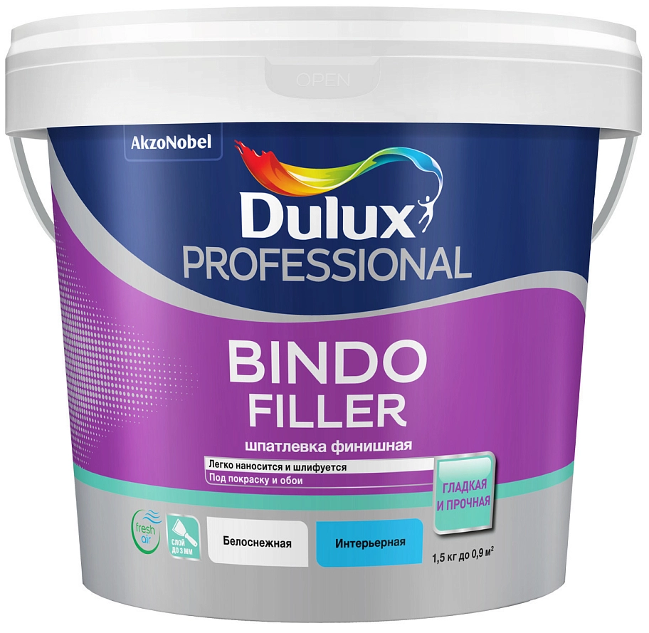 Dulux Professional Bindo Filler/ Дюлакс Профешнл Биндо Филлер Шпатлевка для стен и потолков финишная