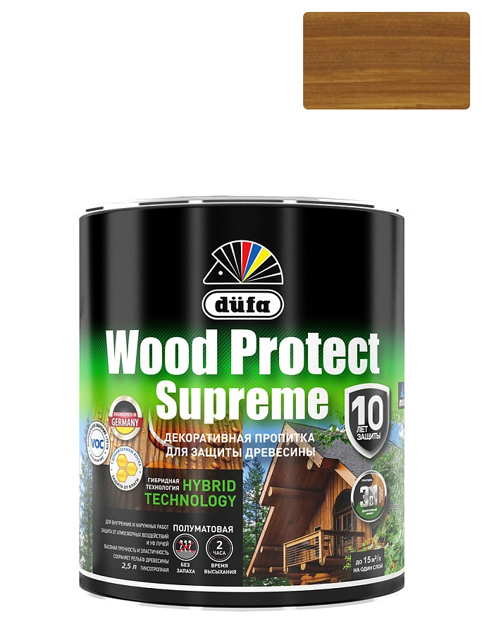 Dufa Wood Protect Supreme Пропитка декоративная для защиты древесины