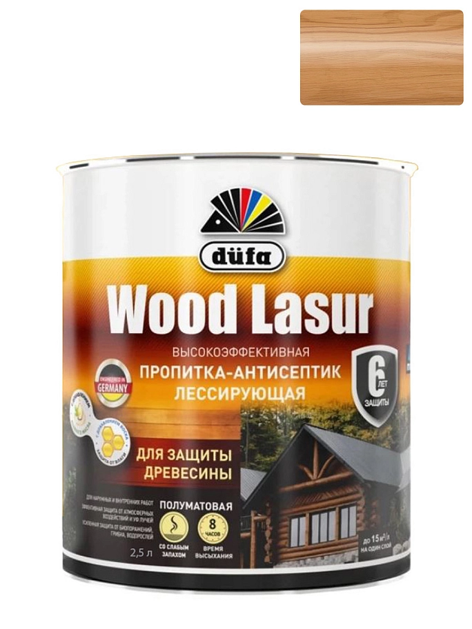 Dufa Wood Lasur Пропитка лессирующая для защиты древесины