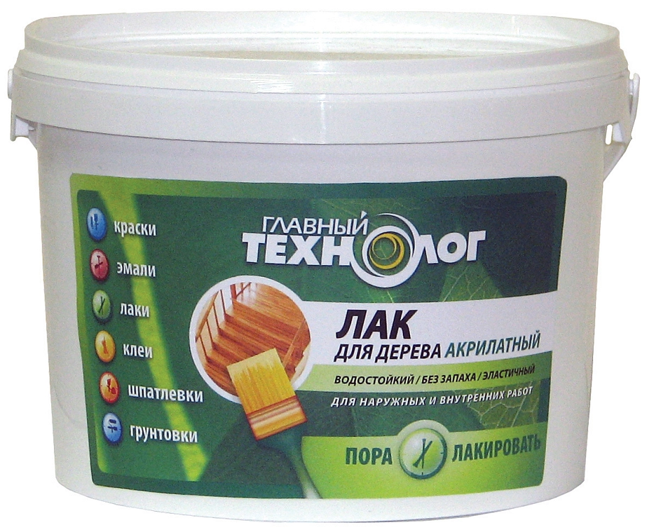 Лак для дерева акрилатный Главный Технолог клен 1 кг.