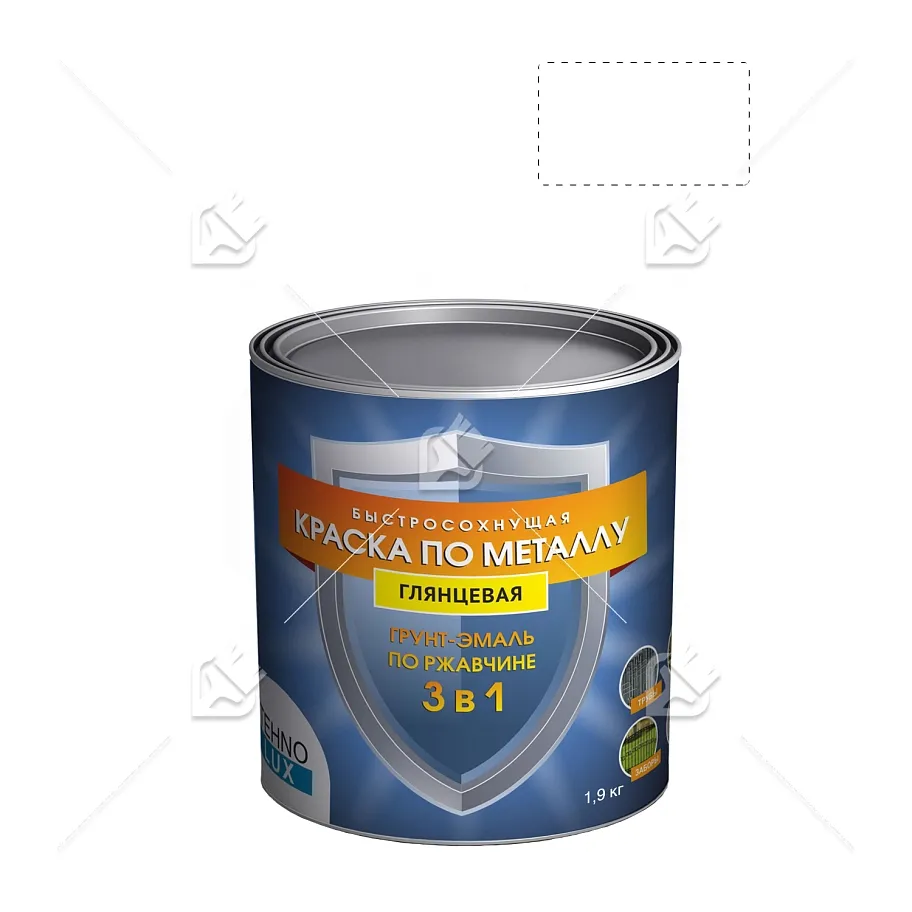 Грунт-эмаль 3 в 1 Технолюкс гладкая белая RAL 9010 1,9 кг