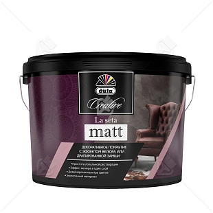Покрытие декоративное Dufa Creative La Seta matt эффект велюра база ARGENTO 6 кг