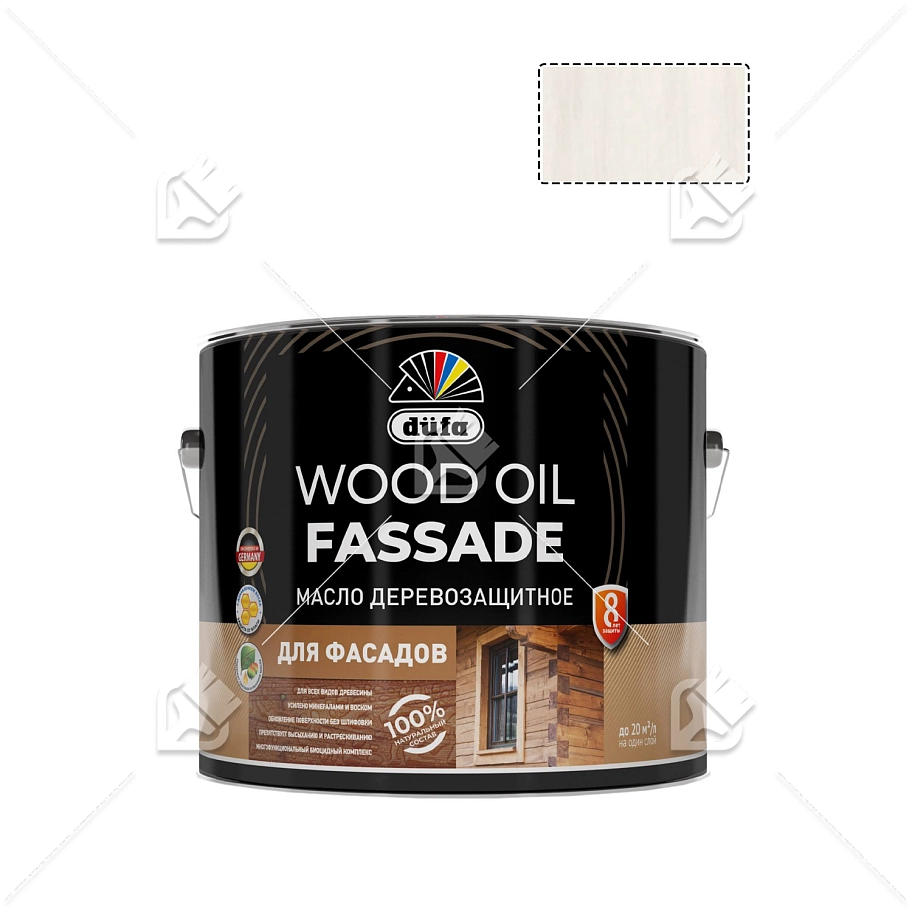Масло деревозащитное для фасадов Dufa Wood Oil Fassade белое 9 л.