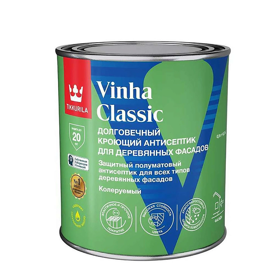 Антисептик кроющий Tikkurila VINHA CLASSIC WC полуматовый 0,9л