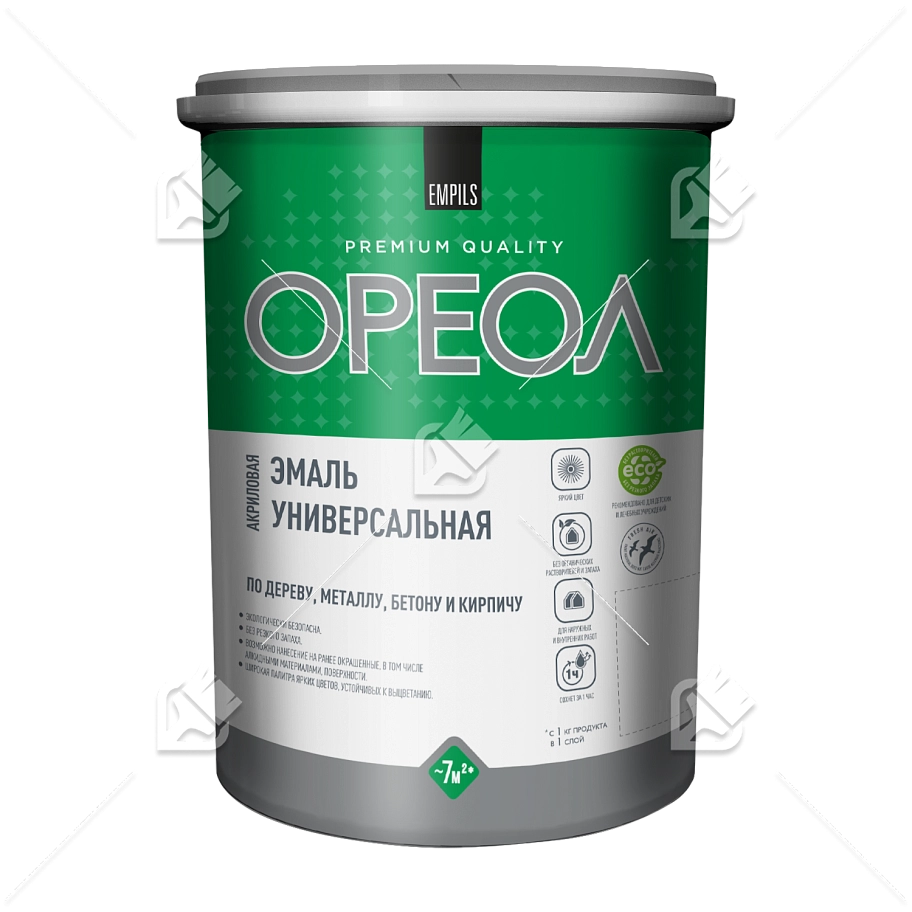 Эмаль универсальная акриловая Ореол глянцевая слоновая кость 1 кг