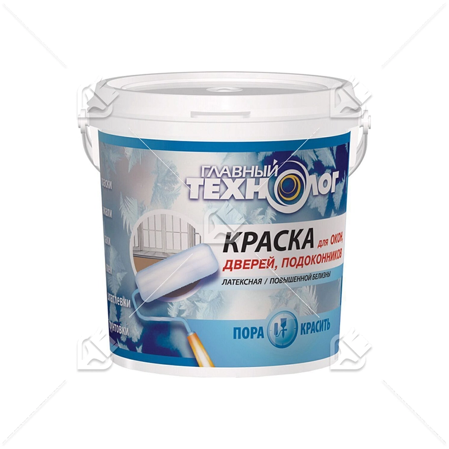 Краска для окон и дверей Главный Технолог белая 2,4 кг.