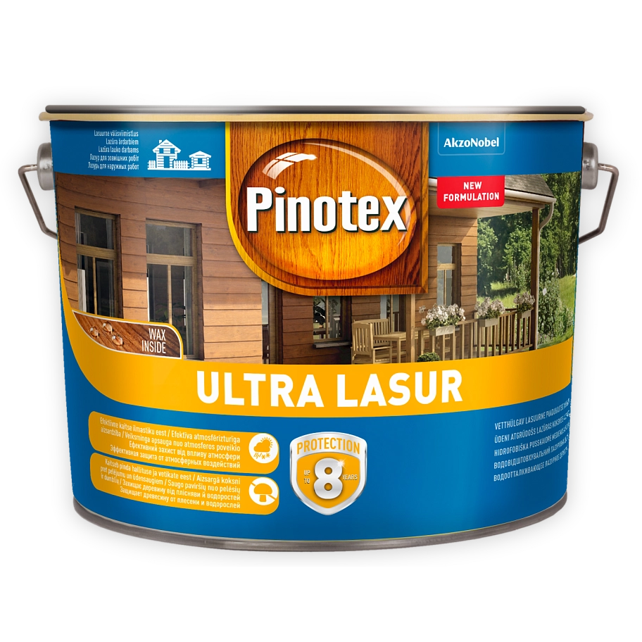 Pinotex Ultra / Пинотекс Ультра Пропитка декоративная для защиты древесины полуглянцевая