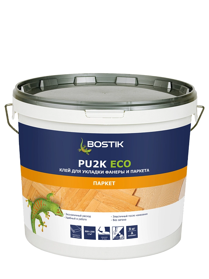 Клей для паркета полиуретановый двухкомпонентный Bostik PU2K ECO компонент A 9 кг