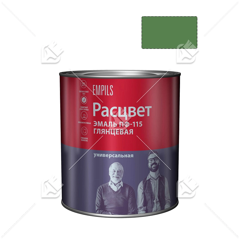 Эмаль ПФ-115 универсальная алкидная Расцвет глянцевая зеленая 2,7 кг.