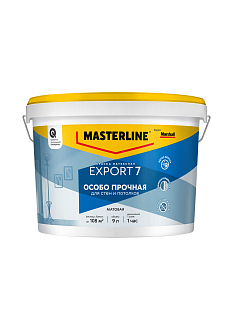 Краска для стен и потолков латексная Masterline Export-7 матовая база BW 9 л