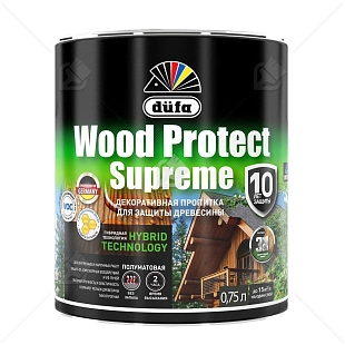 Пропитка декоративная для защиты древесины Dufa Wood Protect Supreme тиковое дерево 0,75 л